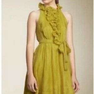 Robert Rodriguez Yellow Organza Ruffle Dress